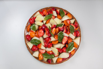 healthy cake on the white plate