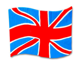 The Wooden of england flag isolated on white background