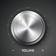 Volume button (music knob) with metal texture (chrome)