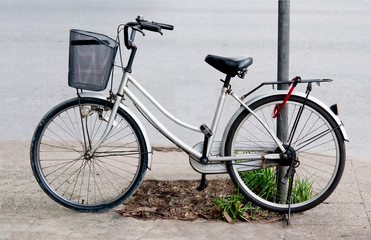 Fototapeta na wymiar Bicycle on parking