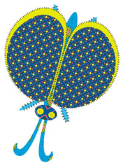 abstract patchwork blue  bug