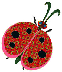 abstract patchwork ledybug