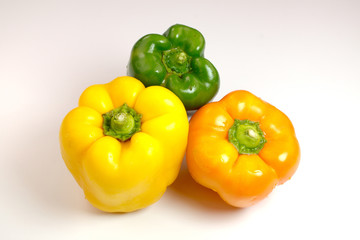 Bell peppers on white