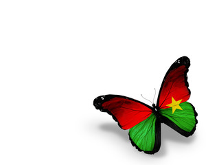 Burkina Faso flag butterfly, isolated on white background