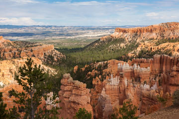 Geological formations in Bryce canyon national park in Utah