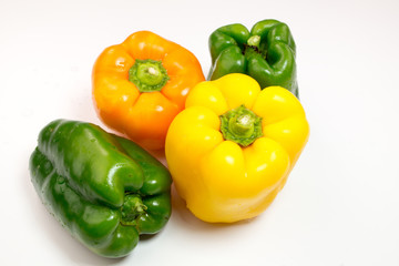 Bell peppers on white