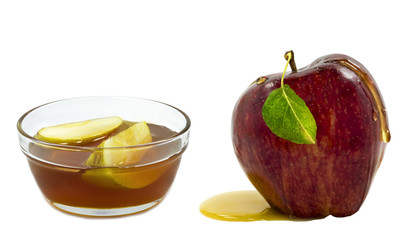 Honey and apple are symbols of Jewish New Year - rosh hashanah
