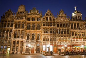 Brussels - The main square in evening. Grote Markt.