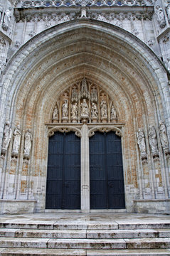 Brussels - South portal of Notre Dame du Sablon