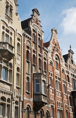 Fototapeta na wymiar Gent - typical facades of houses