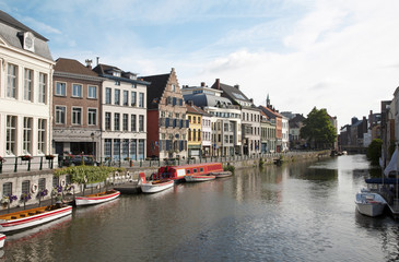 Gent - Typical street and canal