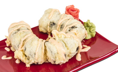 Japanese Cuisine -Tempura Maki Sushi (Deep Fried Roll made of sa