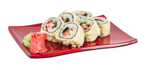 Japanese Cuisine -Tempura Maki Sushi (Deep Fried Roll made of sa