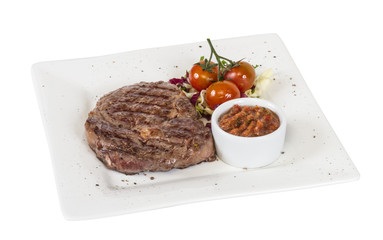 Grilled Beef Steak Isolated On a White Background