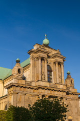 Fototapeta na wymiar Warsaw, Poland - Carmelite church at famous Krakowskie Przedmies
