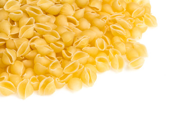 Heap of raw pasta (conchiglie)