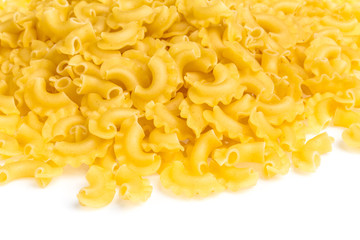 italian pasta (macaroni) isolated on white background