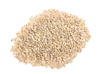 Pile of Pearl Barley isolated on white