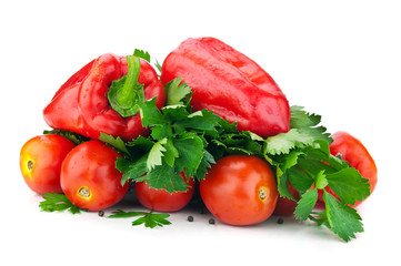 fresh tomatoes and peppers