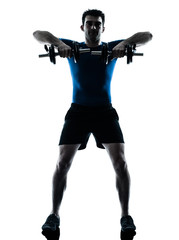 man exercising weight training workout fitness posture