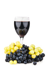 green grapes and wine glass