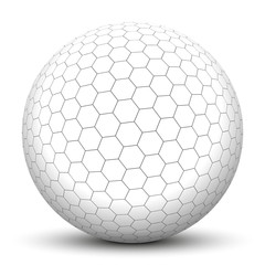 Kugel, 3D, Wabe, sechseckig, Wabenform, Bienenwabe, Geometrie