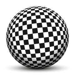 Kugel, 3D, Schach, Schachbrett, Muster, Schachmuster, Quadrate