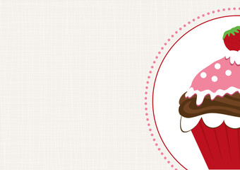 Muffin mit Schokolade und Erdbeere