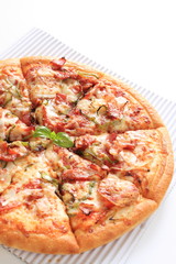 freshness sausage and tomato pizza