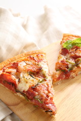 freshness sausage and tomato pizza