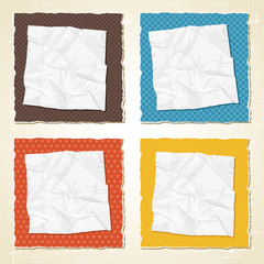 Torn scratch paper vintage background. Vector texture.