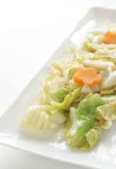 Chinese cuisine, cabbaege and carrot stir fried