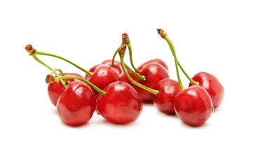 sweet cherries isolated on white background