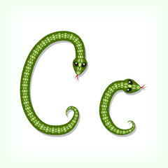 Snake font. Letter C