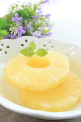 Fototapeta na wymiar slices of pineapple for dessert image