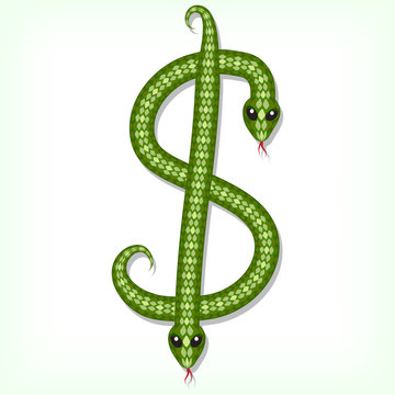 Snake font. Dollar symbol