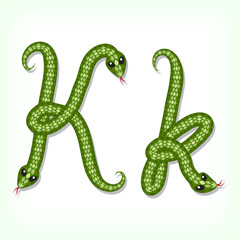 Snake font. Letter K