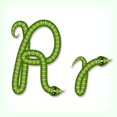 Snake font. Letter R