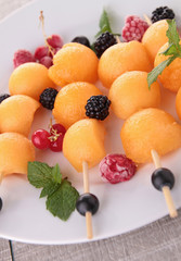fresh melon and berries