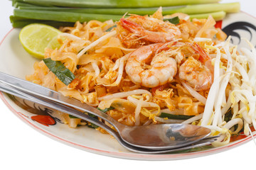 Thai food style , stir-fried rice noodles (Pad Thai)