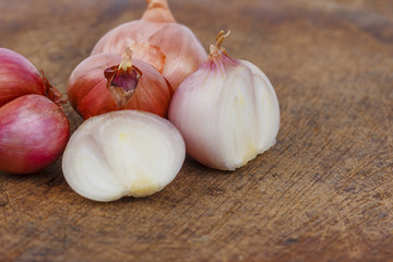 Shallots isolated on white background with clipping path