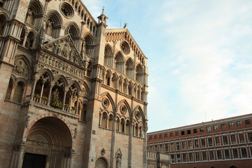Catherdal in Ferrara, Italy