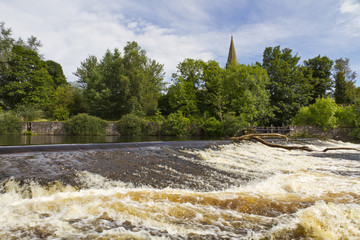 The fast flowing River Ericht at Blairgowrie