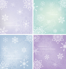 Fototapeta na wymiar Snowflakes card with grunge background