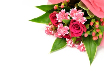 バラとカーネーションの花束