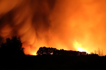 Fototapeta na wymiar Castrocontrigo wildfire w Jamuz tokarzy, Leon
