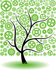 Fototapeta na wymiar Eco kwadratowe drzewo koronka