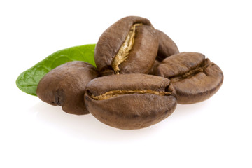 coffee beans isolated on white background