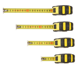 set of tape measure isolated on white