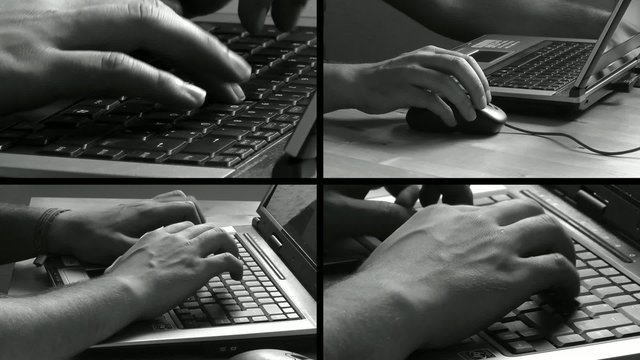 Student bei Eingabe von Daten